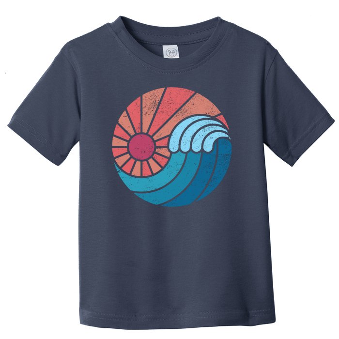 Sun And Sea Retro Vintage Wave Toddler T-Shirt