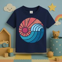 Sun And Sea Retro Vintage Wave Toddler T-Shirt
