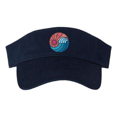 Sun And Sea Retro Vintage Wave Valucap Bio-Washed Visor