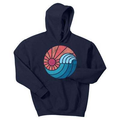 Sun And Sea Retro Vintage Wave Kids Hoodie