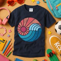 Sun And Sea Retro Vintage Wave Kids T-Shirt