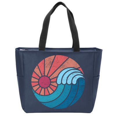 Sun And Sea Retro Vintage Wave Zip Tote Bag