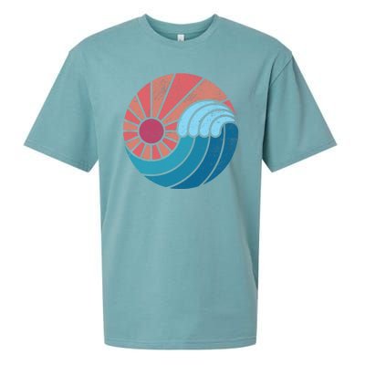 Sun And Sea Retro Vintage Wave Sueded Cloud Jersey T-Shirt