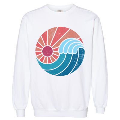 Sun And Sea Retro Vintage Wave Garment-Dyed Sweatshirt