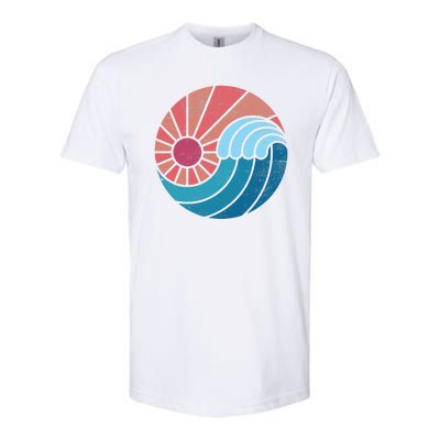 Sun And Sea Retro Vintage Wave Softstyle CVC T-Shirt