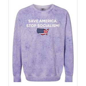 Save America Stop Socialism Colorblast Crewneck Sweatshirt