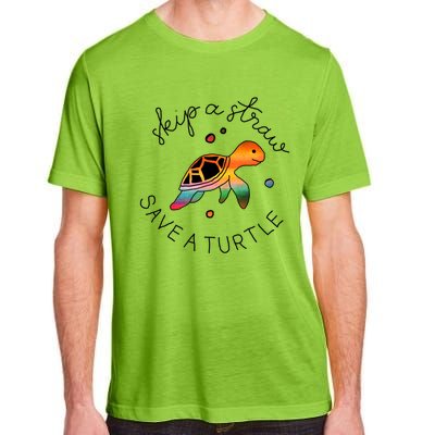 Skip A Straw Save A Turtle Gift Adult ChromaSoft Performance T-Shirt