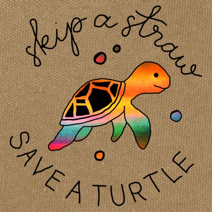 Skip A Straw Save A Turtle Gift Cotton Canvas Backpack