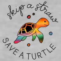 Skip A Straw Save A Turtle Gift Ladies PosiCharge Tri-Blend Wicking Tank