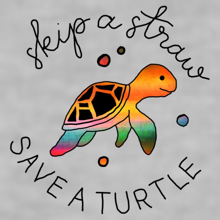 Skip A Straw Save A Turtle Gift Ladies PosiCharge Tri-Blend Wicking Tank