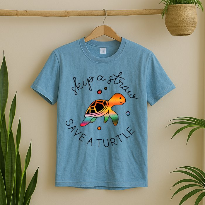 Skip A Straw Save A Turtle Gift T-Shirt