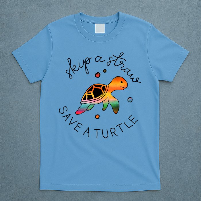 Skip A Straw Save A Turtle Gift T-Shirt