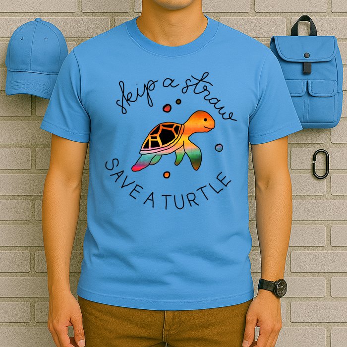 Skip A Straw Save A Turtle Gift T-Shirt