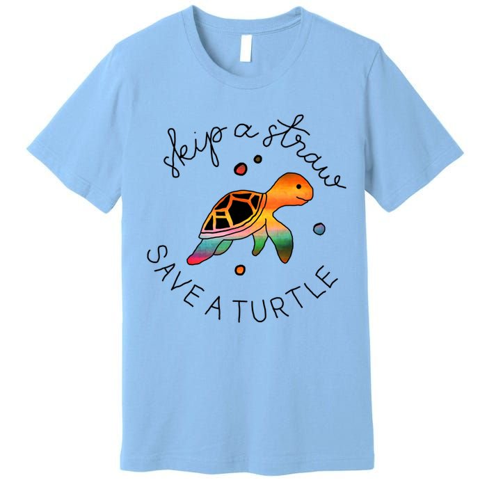 Skip A Straw Save A Turtle Gift Premium T-Shirt