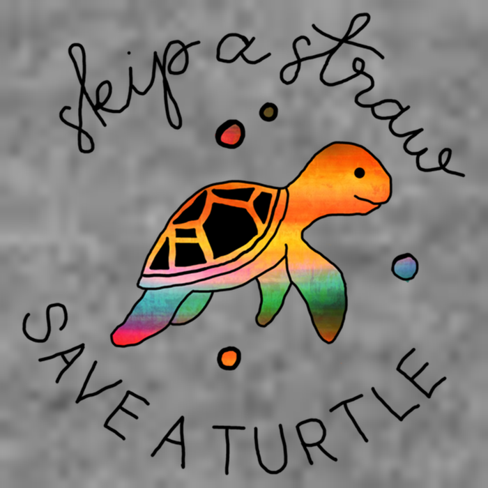 Skip A Straw Save A Turtle Gift 7-Panel Snapback Hat