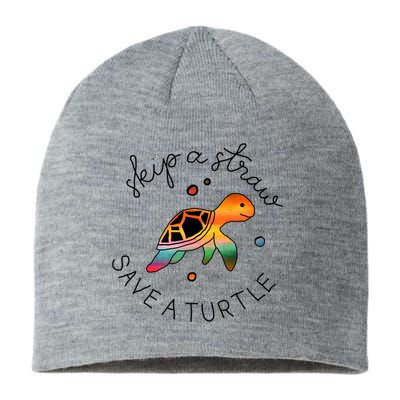Skip A Straw Save A Turtle Gift Sustainable Beanie