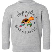 Skip A Straw Save A Turtle Gift Toddler Sweatshirt