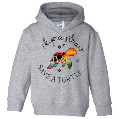 Skip A Straw Save A Turtle Gift Toddler Hoodie