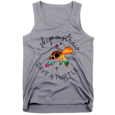 Skip A Straw Save A Turtle Gift Tank Top