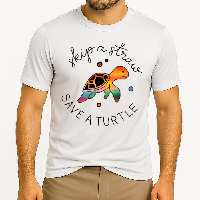 Skip A Straw Save A Turtle Gift Performance Shirt