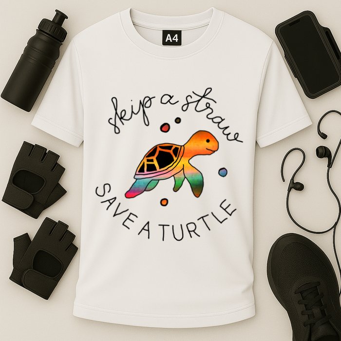 Skip A Straw Save A Turtle Gift Performance Shirt