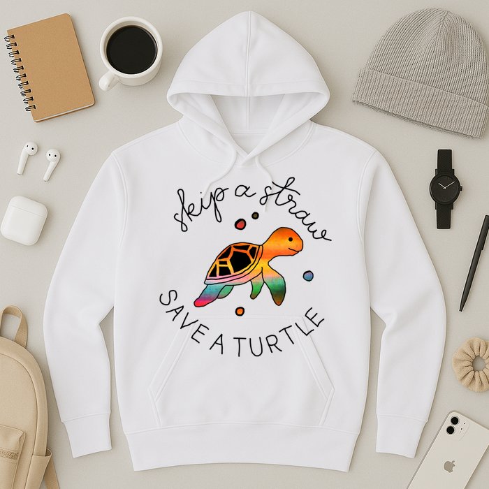 Skip A Straw Save A Turtle Gift Hoodie