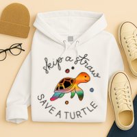 Skip A Straw Save A Turtle Gift Hoodie