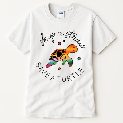 Skip A Straw Save A Turtle Gift Tall T-Shirt