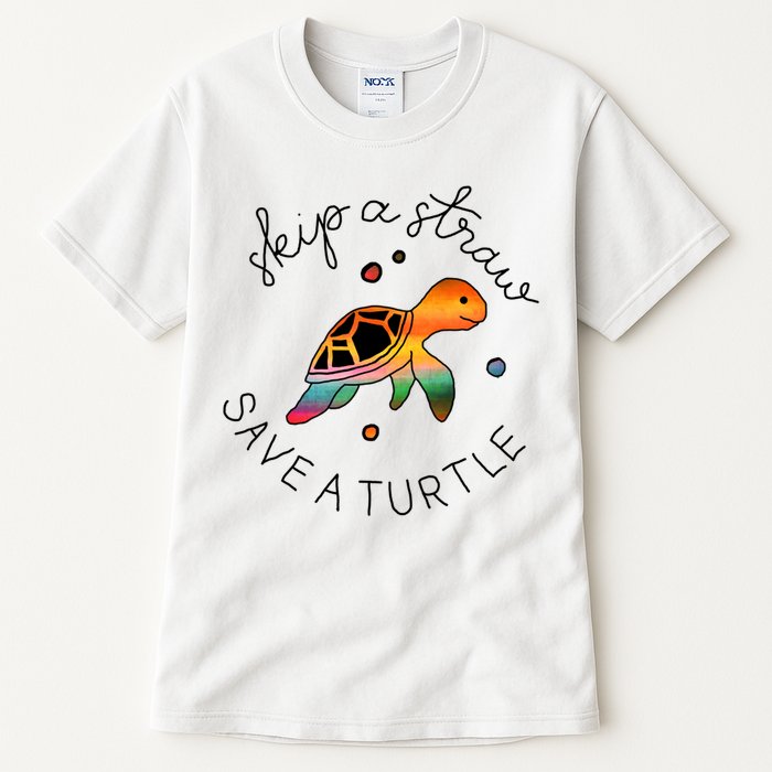 Skip A Straw Save A Turtle Gift Tall T-Shirt