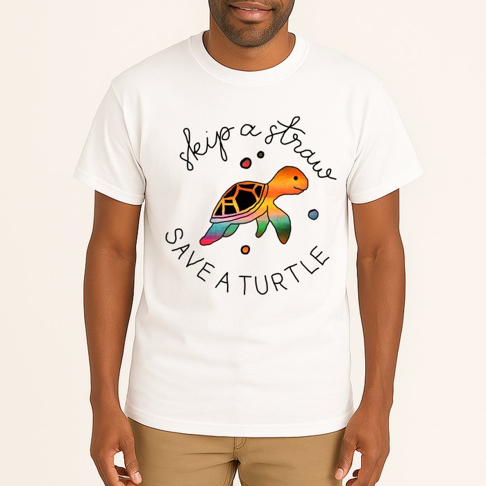 Skip A Straw Save A Turtle Gift Tall T-Shirt