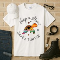 Skip A Straw Save A Turtle Gift Tall T-Shirt