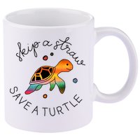Skip A Straw Save A Turtle Gift 11oz C Handle Ceramic Mug
