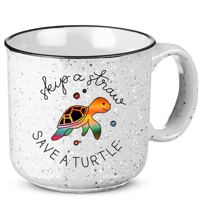 Skip A Straw Save A Turtle Gift 15oz Campfire Ceramic Mug