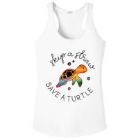 Skip A Straw Save A Turtle Gift Ladies PosiCharge Competitor Racerback Tank