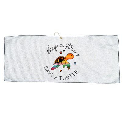 Skip A Straw Save A Turtle Gift Large Microfiber Waffle Golf Towel