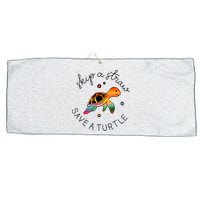 Skip A Straw Save A Turtle Gift Large Microfiber Waffle Golf Towel