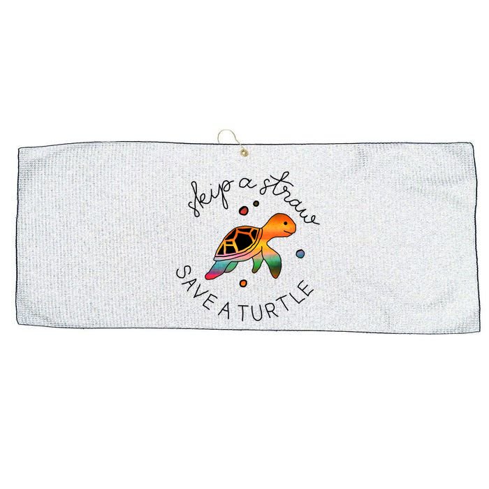 Skip A Straw Save A Turtle Gift Large Microfiber Waffle Golf Towel