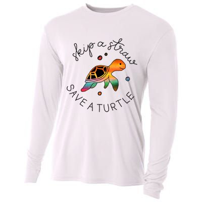 Skip A Straw Save A Turtle Gift Cooling Performance Long Sleeve Crew