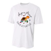 Skip A Straw Save A Turtle Gift Youth Performance Sprint T-Shirt