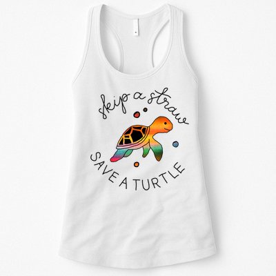 Skip A Straw Save A Turtle Gift Womens Tank Top