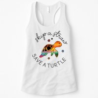 Skip A Straw Save A Turtle Gift Womens Tank Top