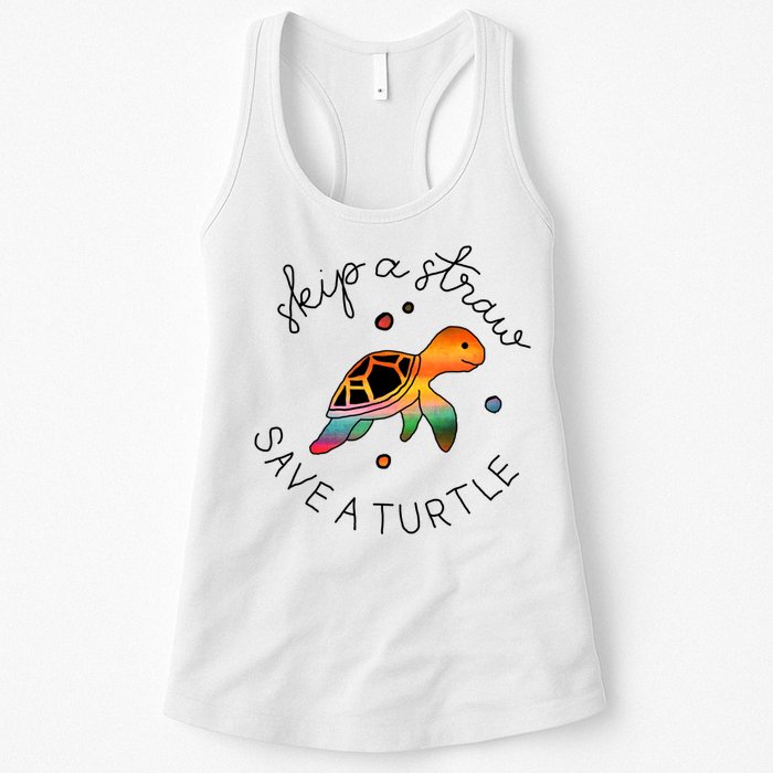 Skip A Straw Save A Turtle Gift Womens Tank Top