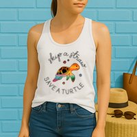 Skip A Straw Save A Turtle Gift Womens Tank Top