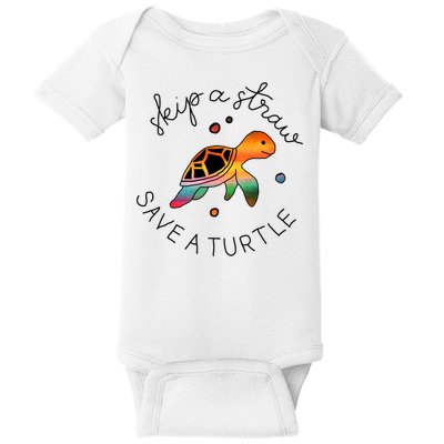 Skip A Straw Save A Turtle Gift Baby Bodysuit
