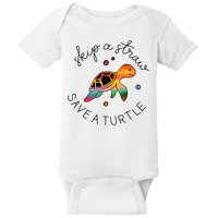 Skip A Straw Save A Turtle Gift Baby Bodysuit
