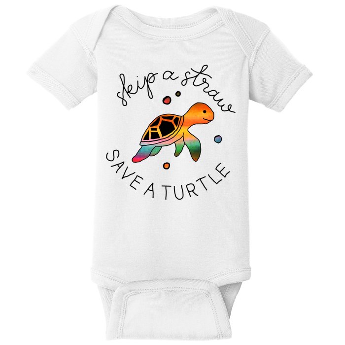Skip A Straw Save A Turtle Gift Baby Bodysuit