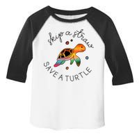 Skip A Straw Save A Turtle Gift Toddler Fine Jersey T-Shirt