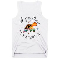 Skip A Straw Save A Turtle Gift Tank Top
