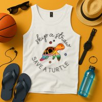 Skip A Straw Save A Turtle Gift Tank Top