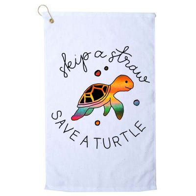 Skip A Straw Save A Turtle Gift Golf Towel